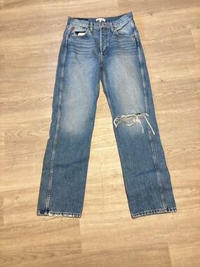 Re/Done Jeans  Womens Size 28 High Rise Straight Leg Buttonfly Grunge 90’s Style